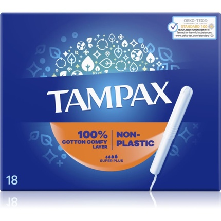 

Непластичные тампоны Tampax Super Plus - 18 мл Non-Plastic