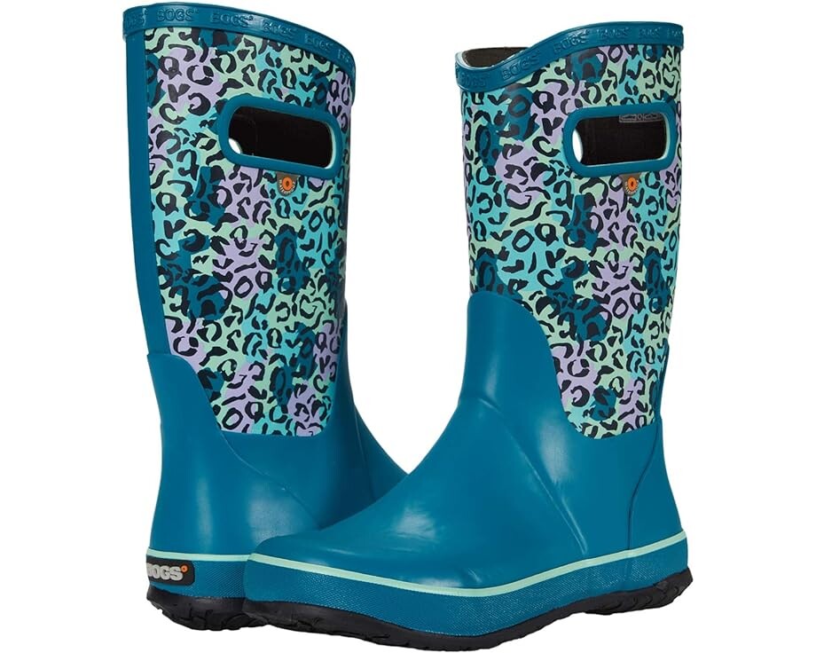 

Ботинки Bogs Rain Boots Leopard, цвет Teal Multi