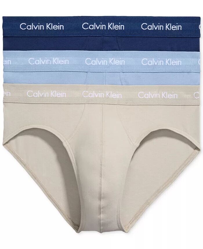 

Мужские трусы-стринги из трех комплектов нижнего белья из хлопка Calvin Klein, мультиколор