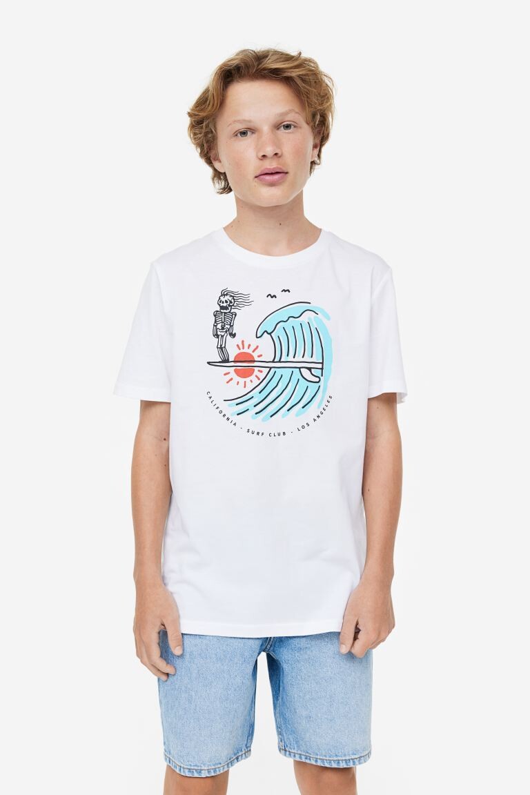 

Хлопковая футболка с принтом H&M