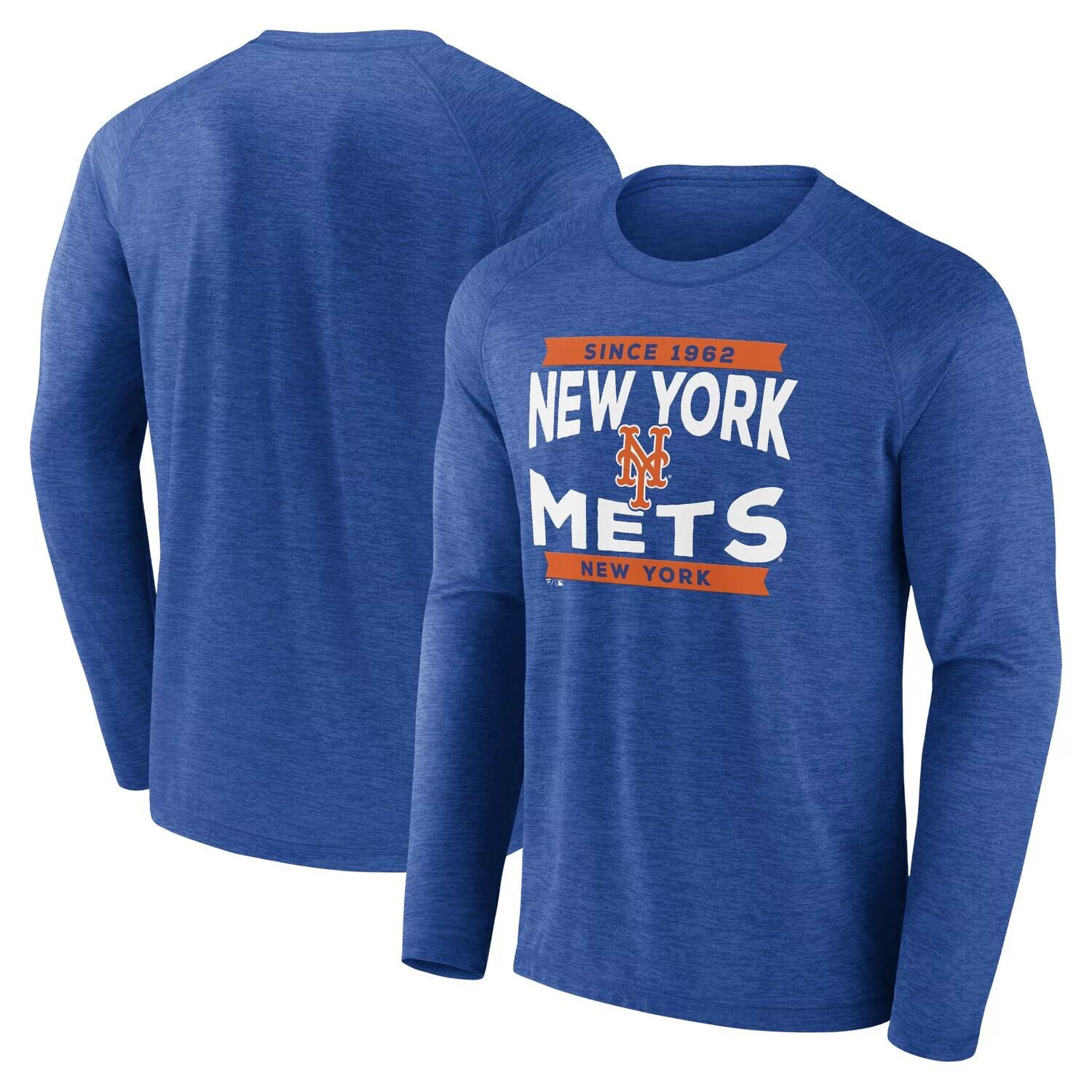 

Мужская фирменная футболка с длинным рукавом реглан Royal New York Mets Heroic Play Fanatics