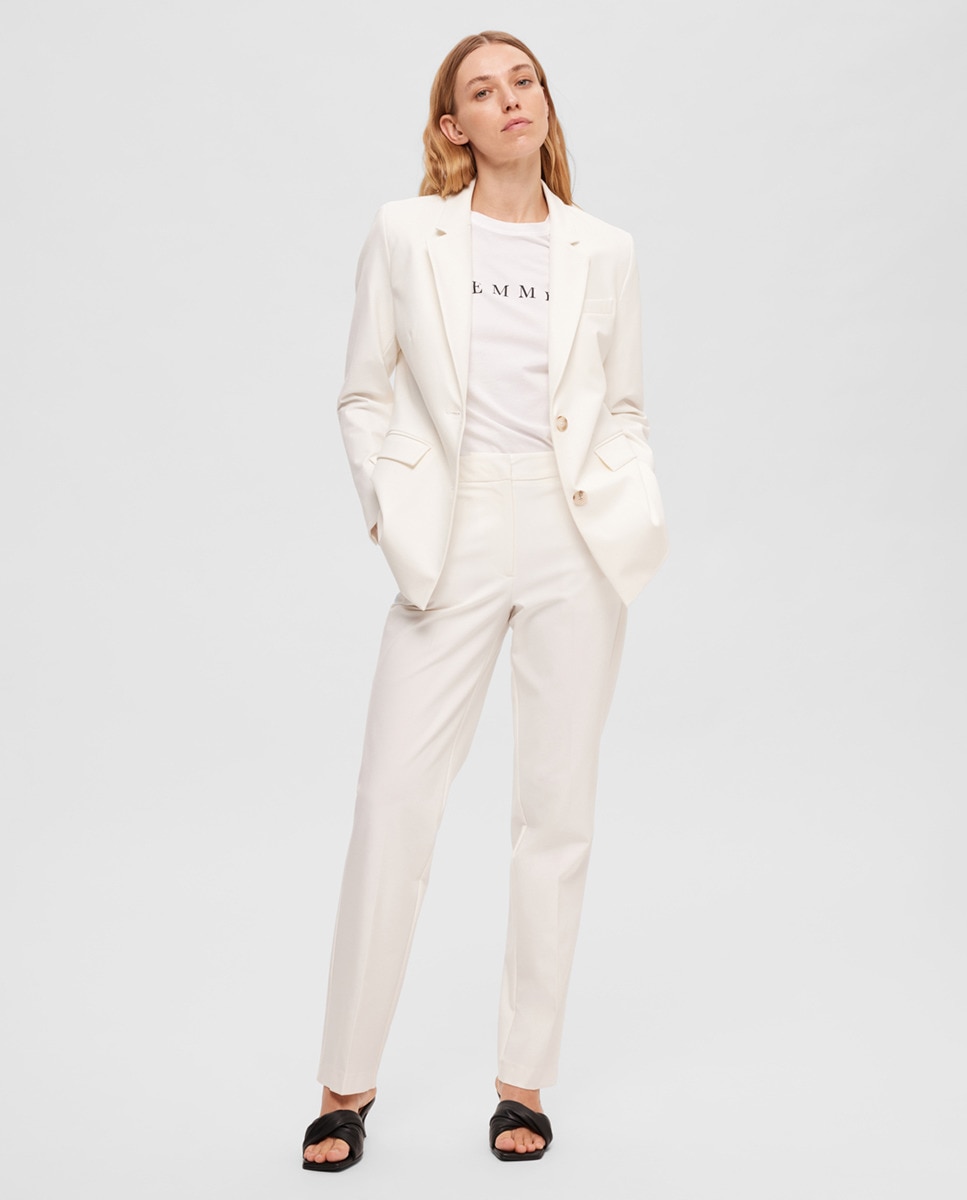 Женские классические брюки Selected Femme, белый