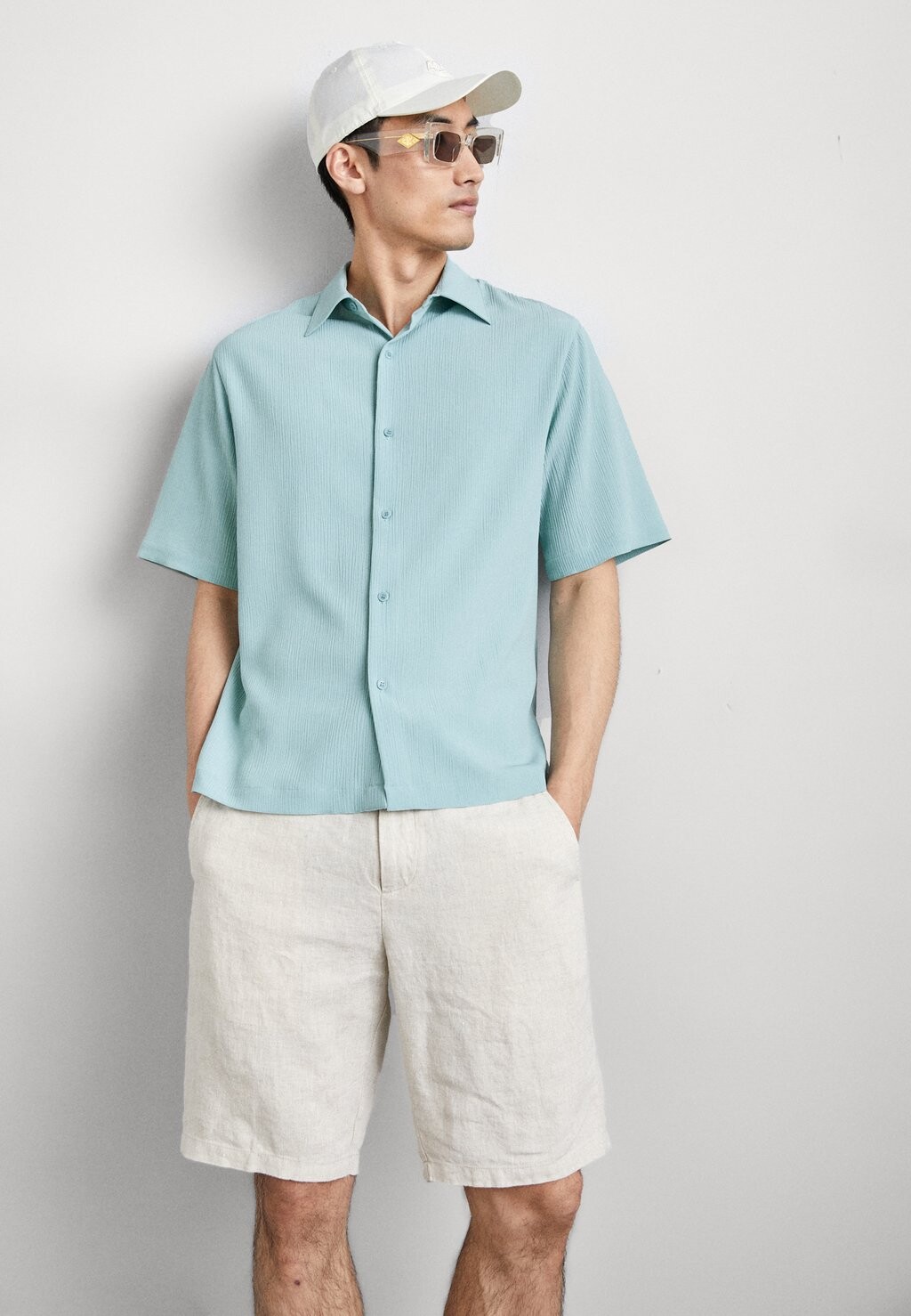 

Рубашка CHEMISE PLISSE sandro, светло-голубой