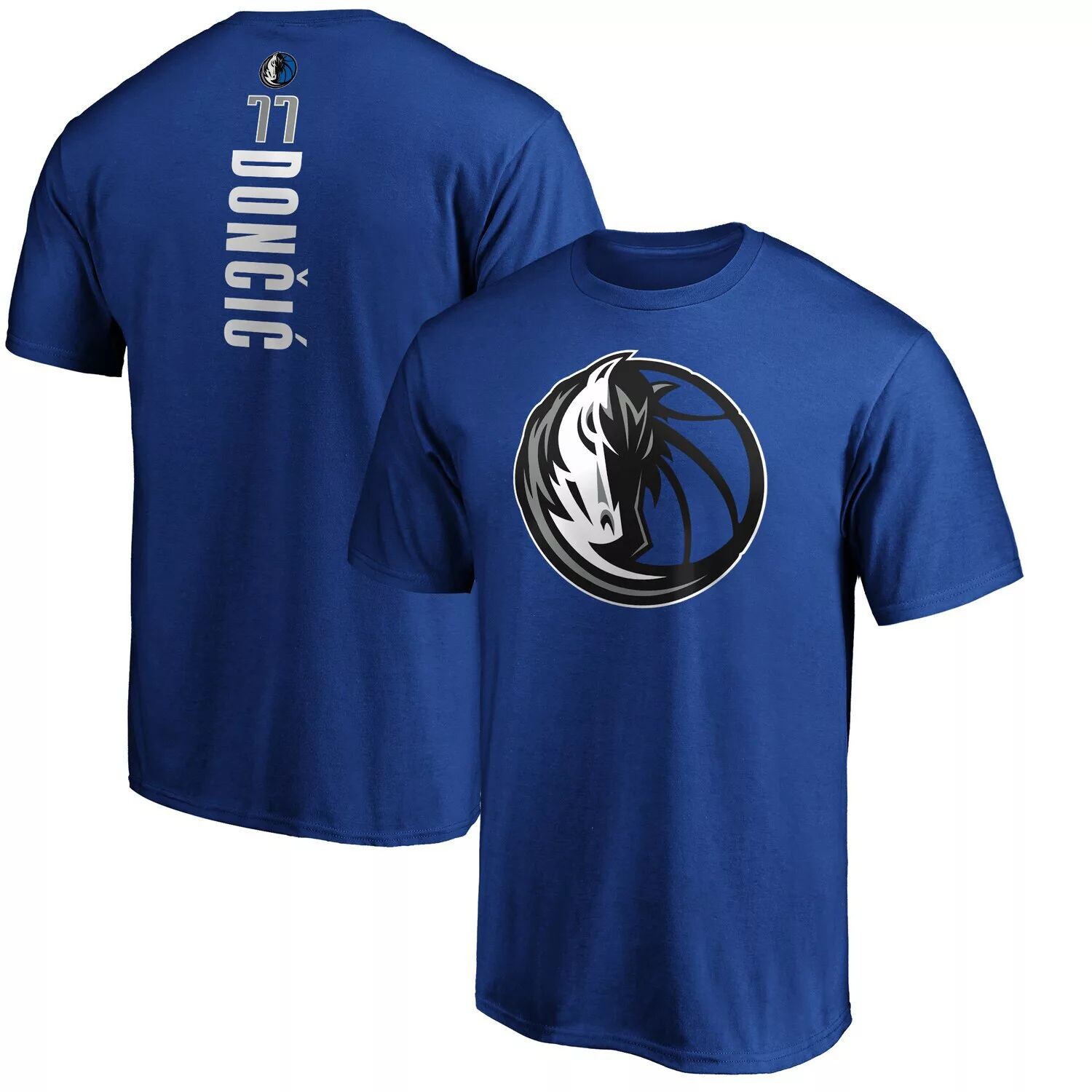 

Мужская футболка с именем и номером плеймейкера команды Luka Doncic Royal Dallas Mavericks Fanatics