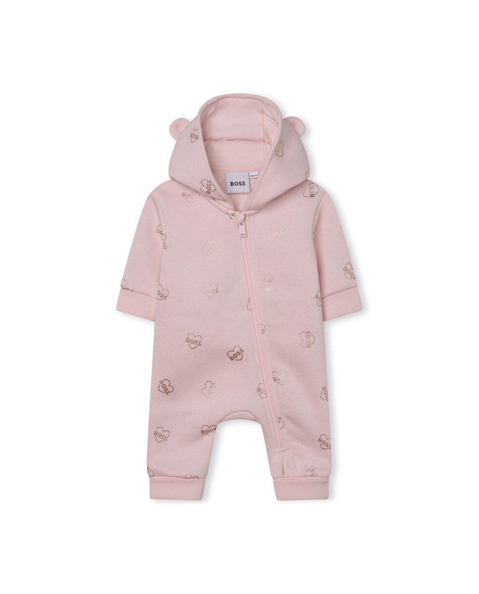

Комбинезон с капюшоном и принтом для девочки BOSS Kidswear, розовый