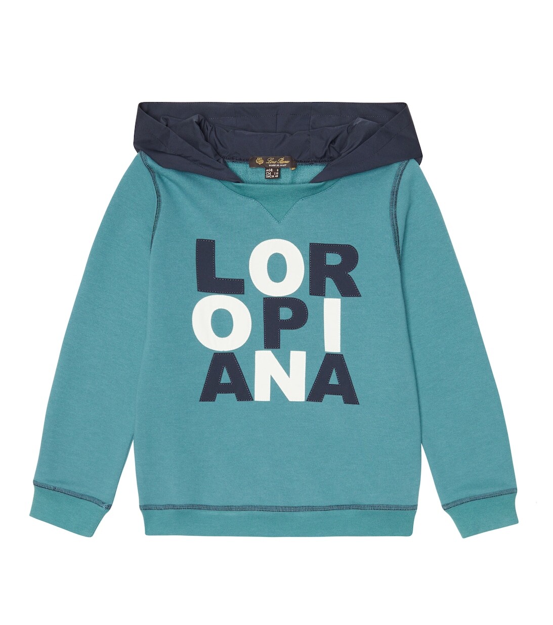 

Худи из хлопкового джерси с логотипом Loro Piana, синий