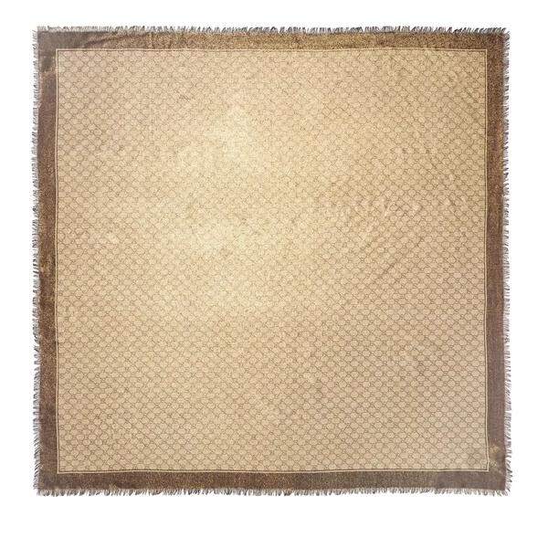 

Шарф wool jacquard shawl Gucci, коричневый