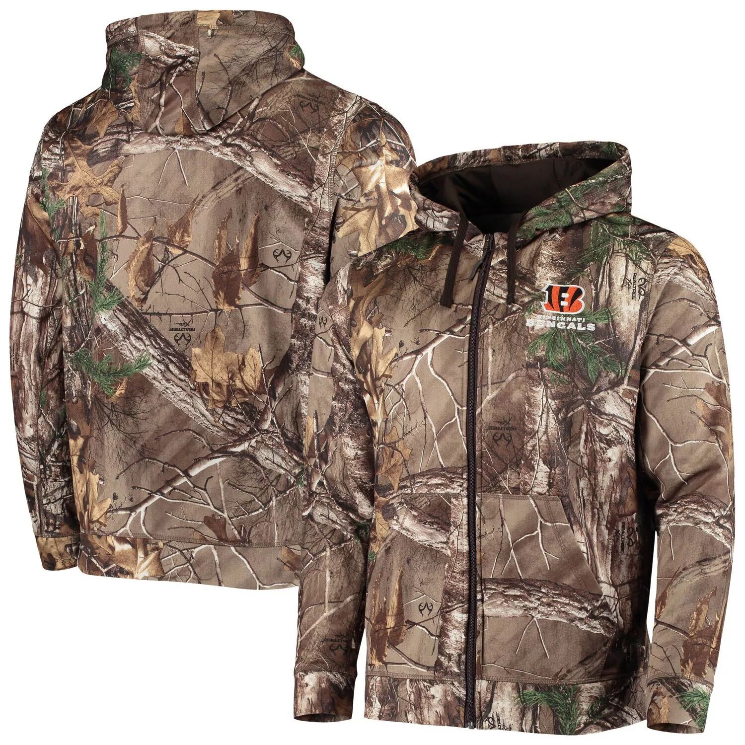 

Мужская флисовая толстовка с молнией во всю длину Dunbrooke Realtree Camo Cincinnati Bengals Trophy Tech