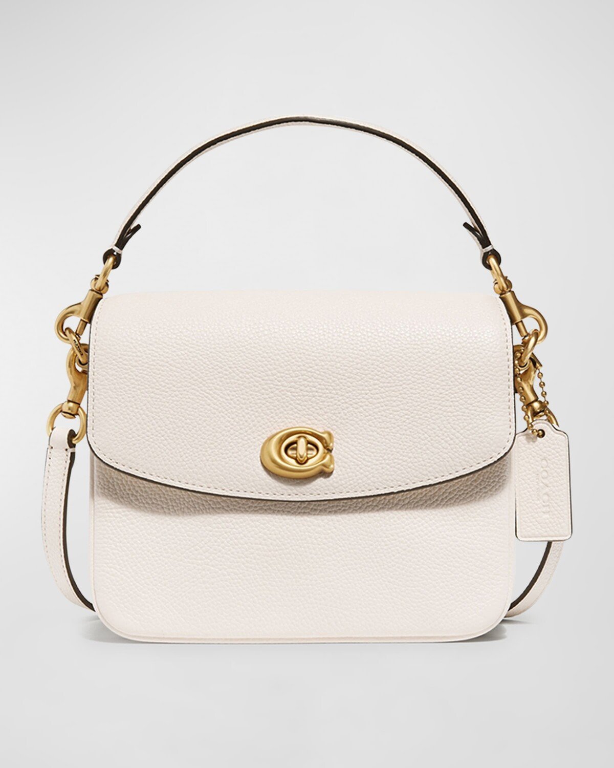 

Сумка через плечо из шагреневой кожи с клапаном и цепочкой Coach, цвет White