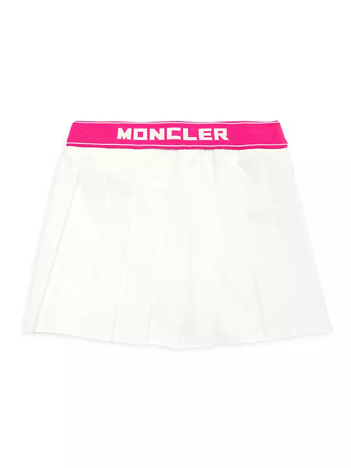 

Плиссированная юбка с логотипом для маленьких девочек и девочек Moncler, белый