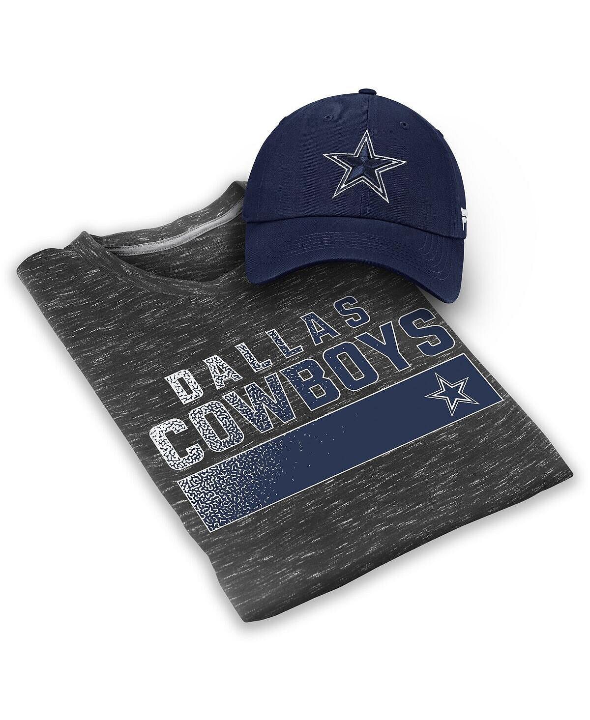 

Мужской комплект из фирменной серо-темно-серой футболки Dallas Cowboys и регулируемой шляпы Fanatics