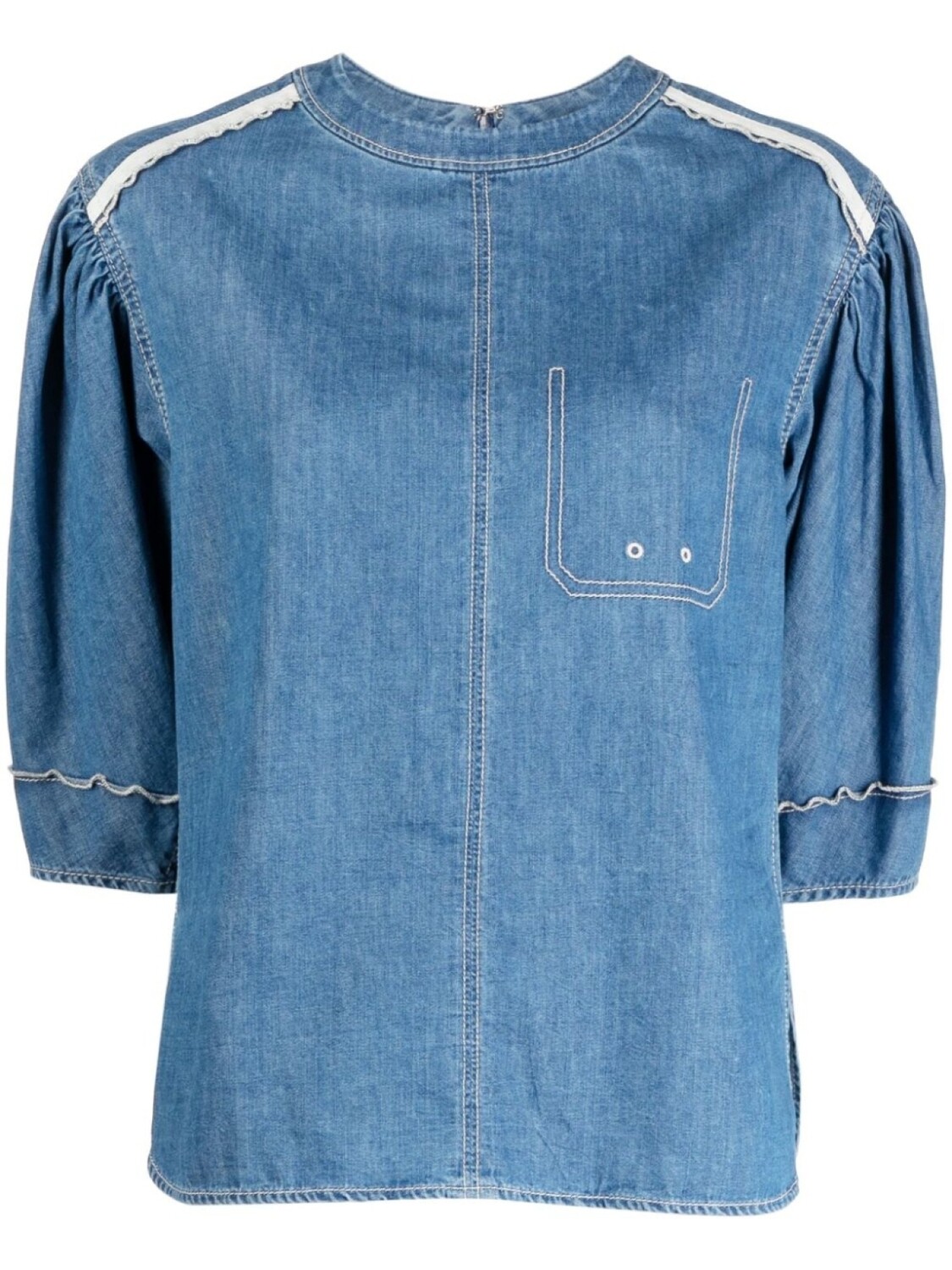 

3.1 Phillip Lim топ с контрастной строчкой, синий