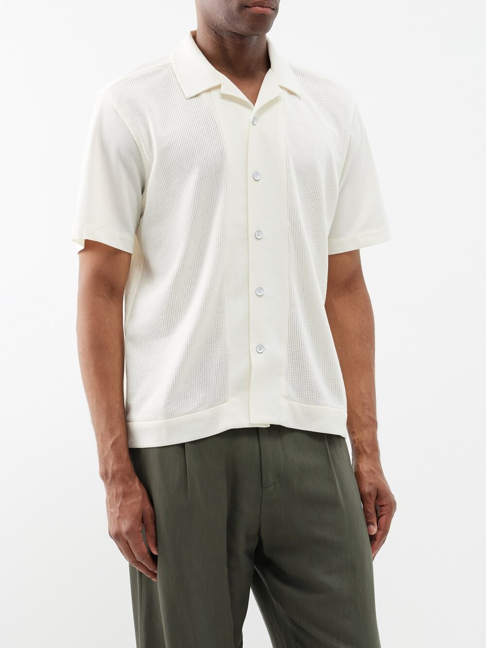 

Рубашка avery с короткими рукавами из хлопковой сетки Rag & Bone, белый