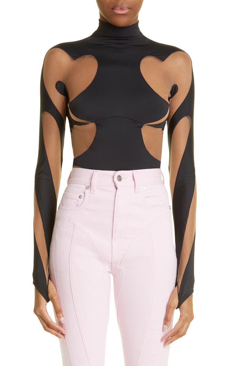 

Боди Rodeo Illusion со вставками и длинными рукавами MUGLER