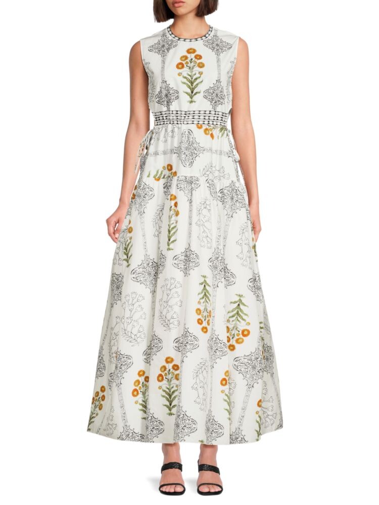 

Платье макси А-силуэта с цветочным принтом Giambattista Valli, цвет White Multi