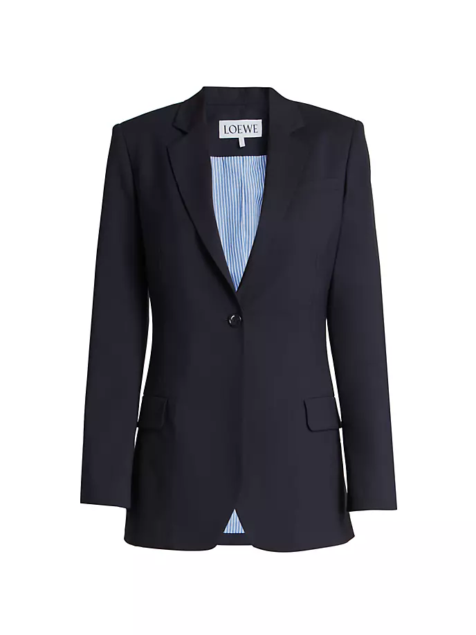 

Однобортный пиджак с разрезом Loewe, синий