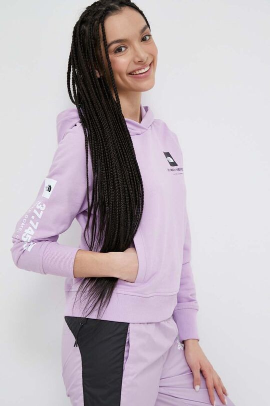 

Хлопковая толстовка The North Face, фиолетовый