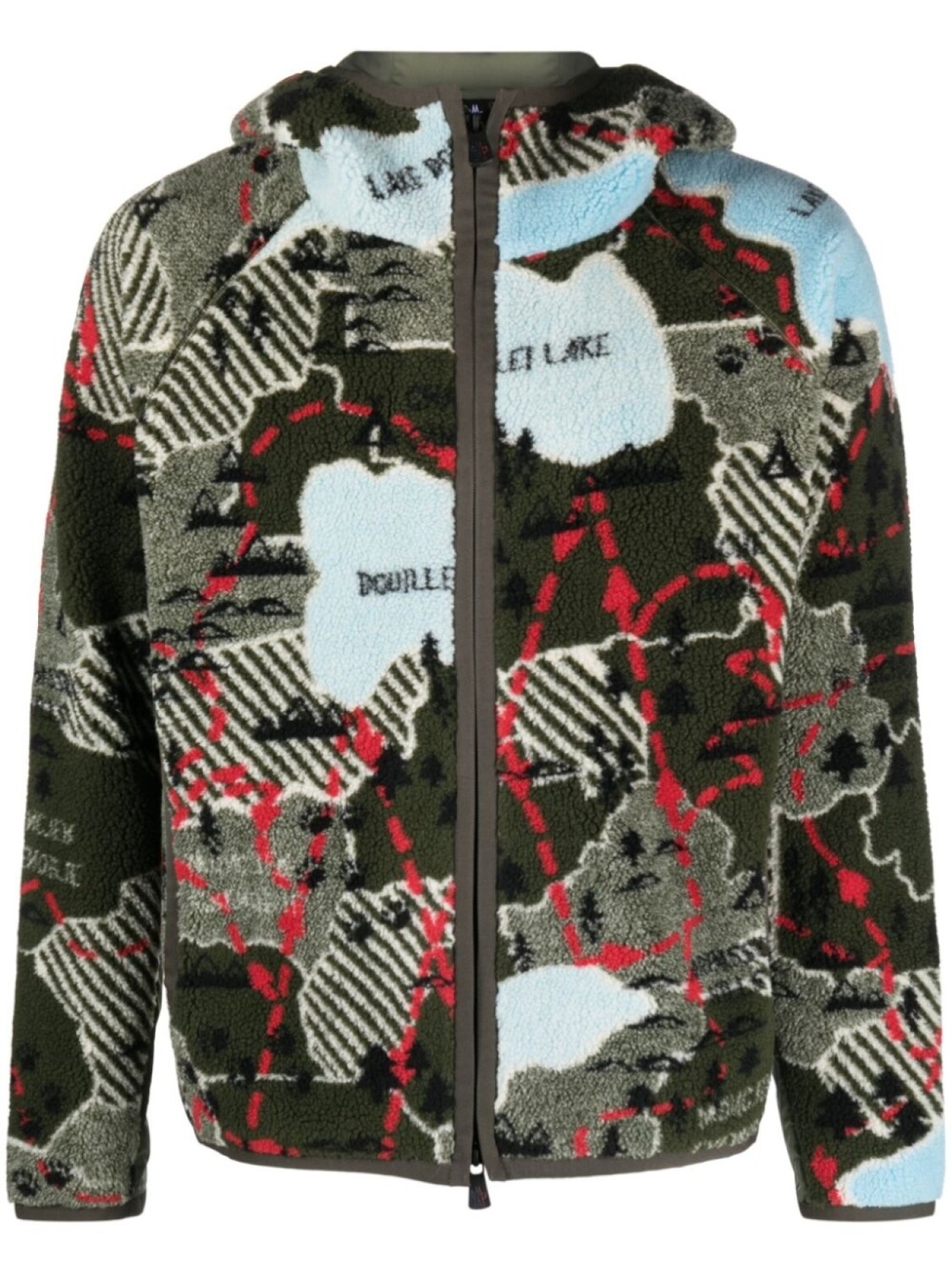 

Moncler Grenoble куртка на молнии с капюшоном и графичным принтом, зеленый