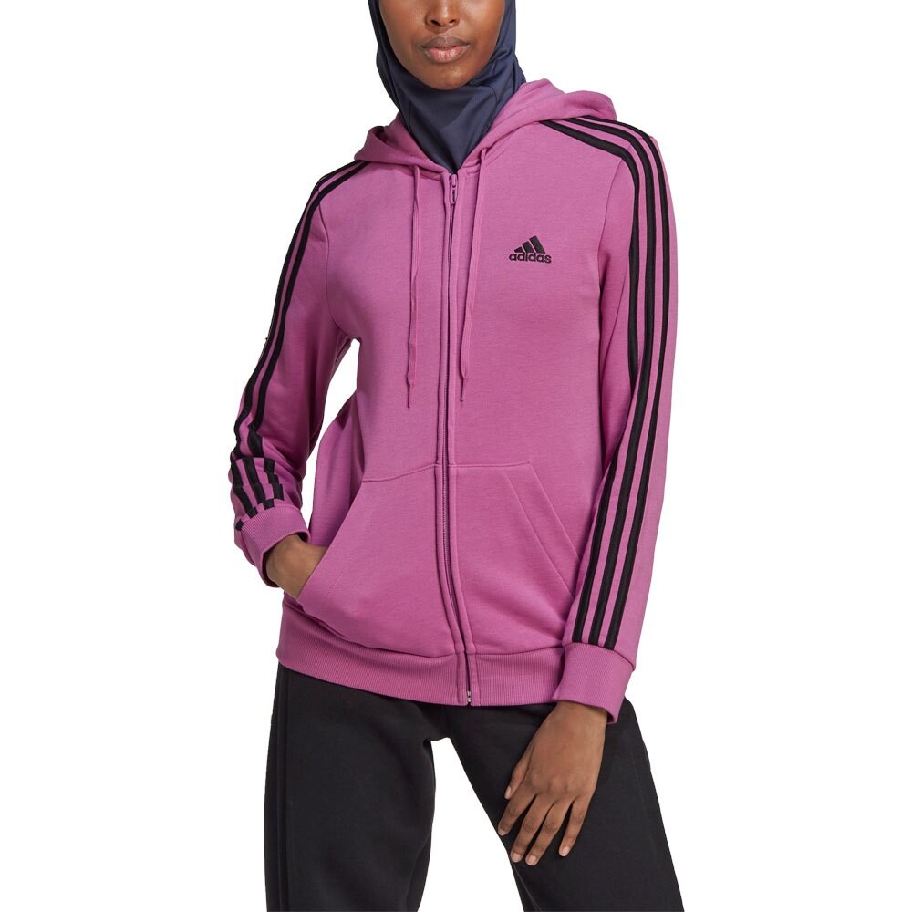 

Толстовка adidas Essentials French Terry 3 Stripes Full Zip, фиолетовый