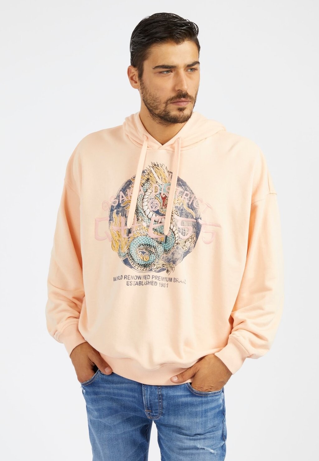 

Толстовка с капюшоном Guess, розовый