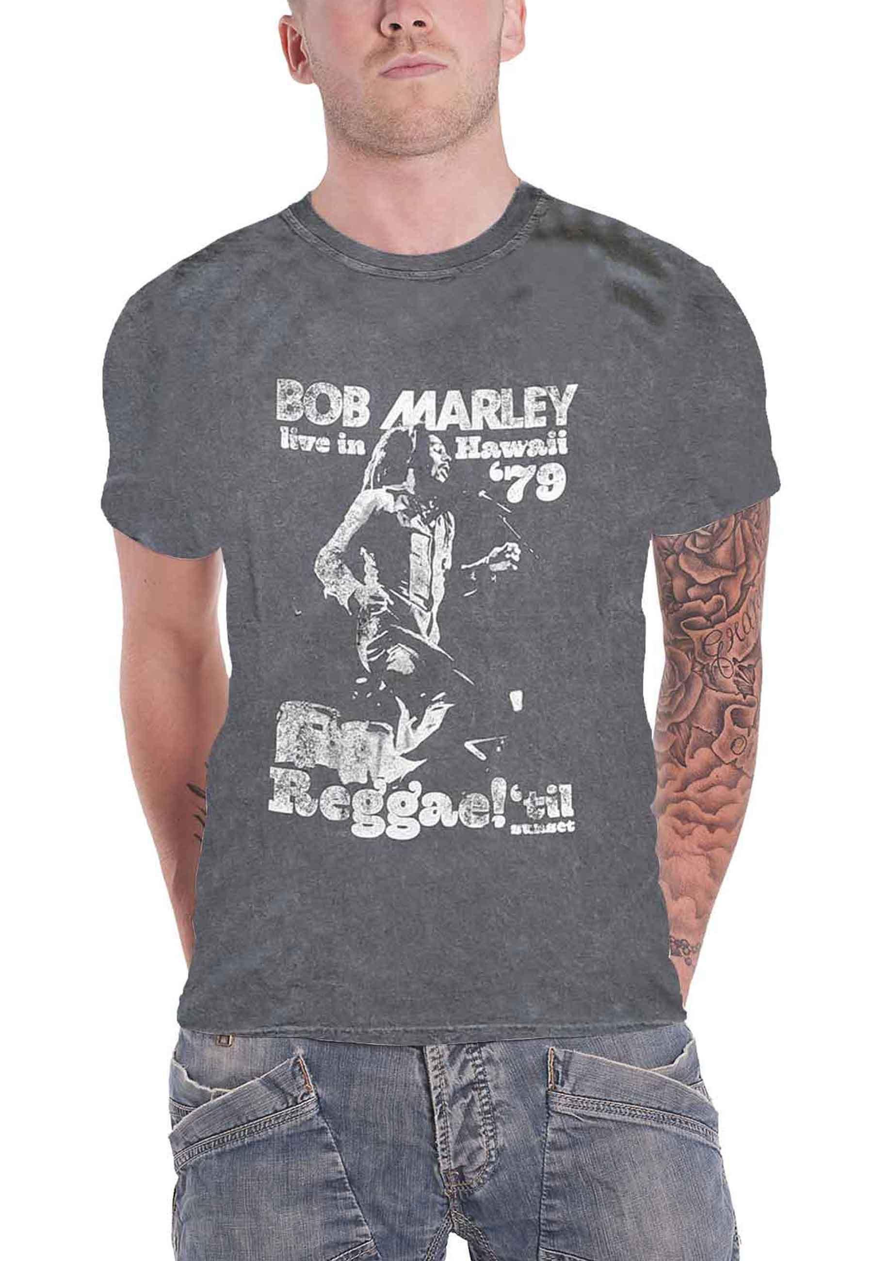 цена Футболка Live in Hawaii Snow Wash Bob Marley, серый