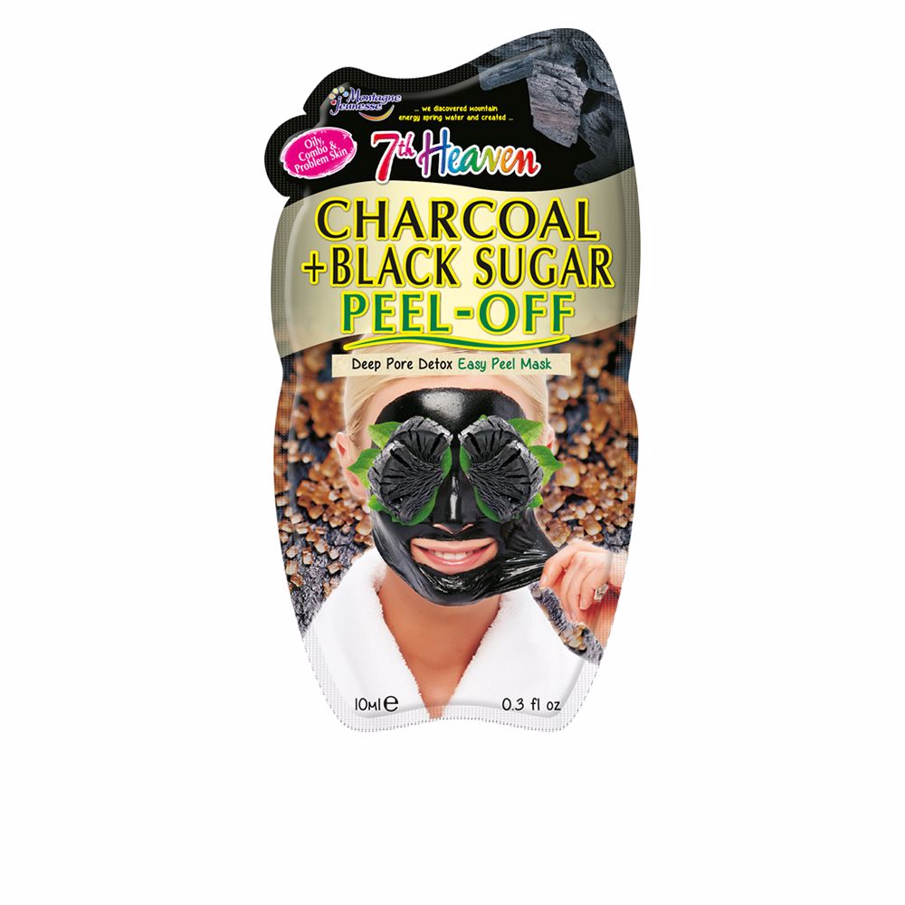 цена Маска для лица Peel-off charcoal + black sugar mask 7th heaven, 10 мл