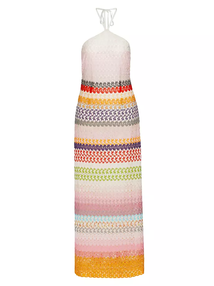 

Вязаное платье с открытой спиной и бретельками крючком Missoni, мультиколор