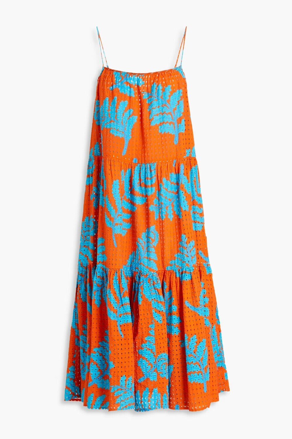 

Платье миди Addison из английской вышивки с принтом и вышивкой Solid & Striped, лазурный