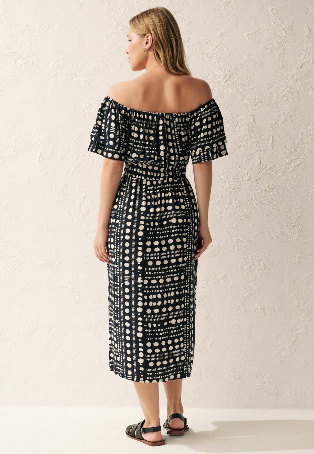 

Дневное платье OFF SHOULDER SUMMER REGULAR FIT Next, цвет black white spot
