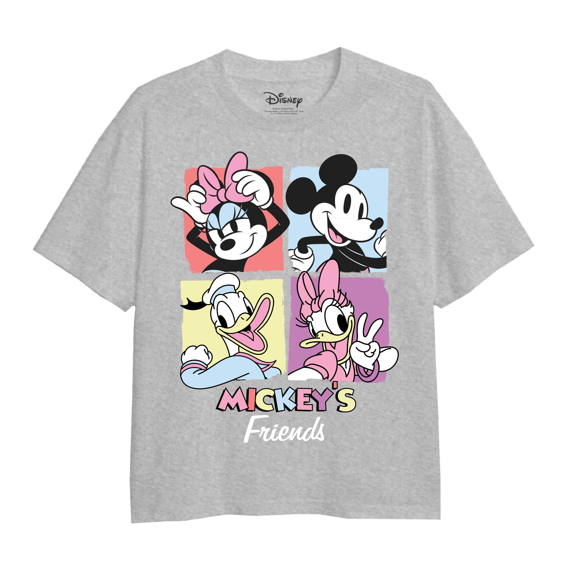 Футболка с квадратами «Микки Маус Друг» Disney, серый футболка в ребруску с микки и минни маус disney zara красный