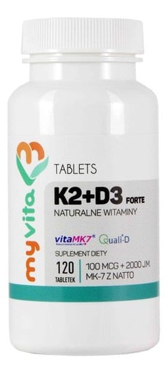 MyVita, Витамин К2 МК-7+Д3, 120 таблеток добавка maxler melatonin 120 шт таблетки