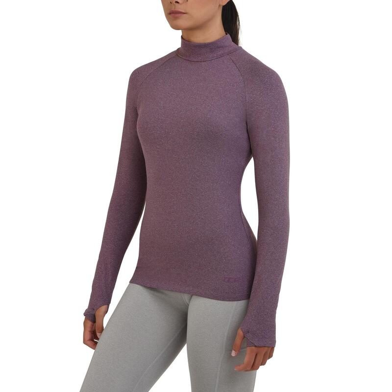 Женская компрессионная рубашка SuperThermal с высоким воротником и длинными рукавами Tca, цвет purpura