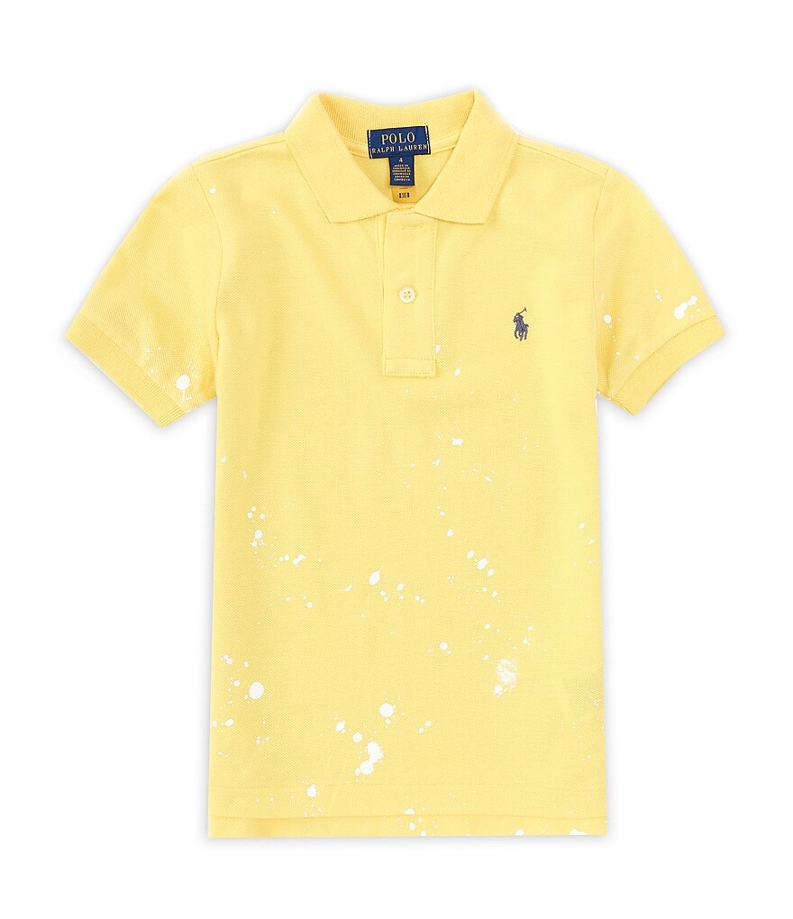 

Рубашка-поло с короткими рукавами и принтом брызг краски Polo Ralph Lauren Little Boys 2T-7, желтый