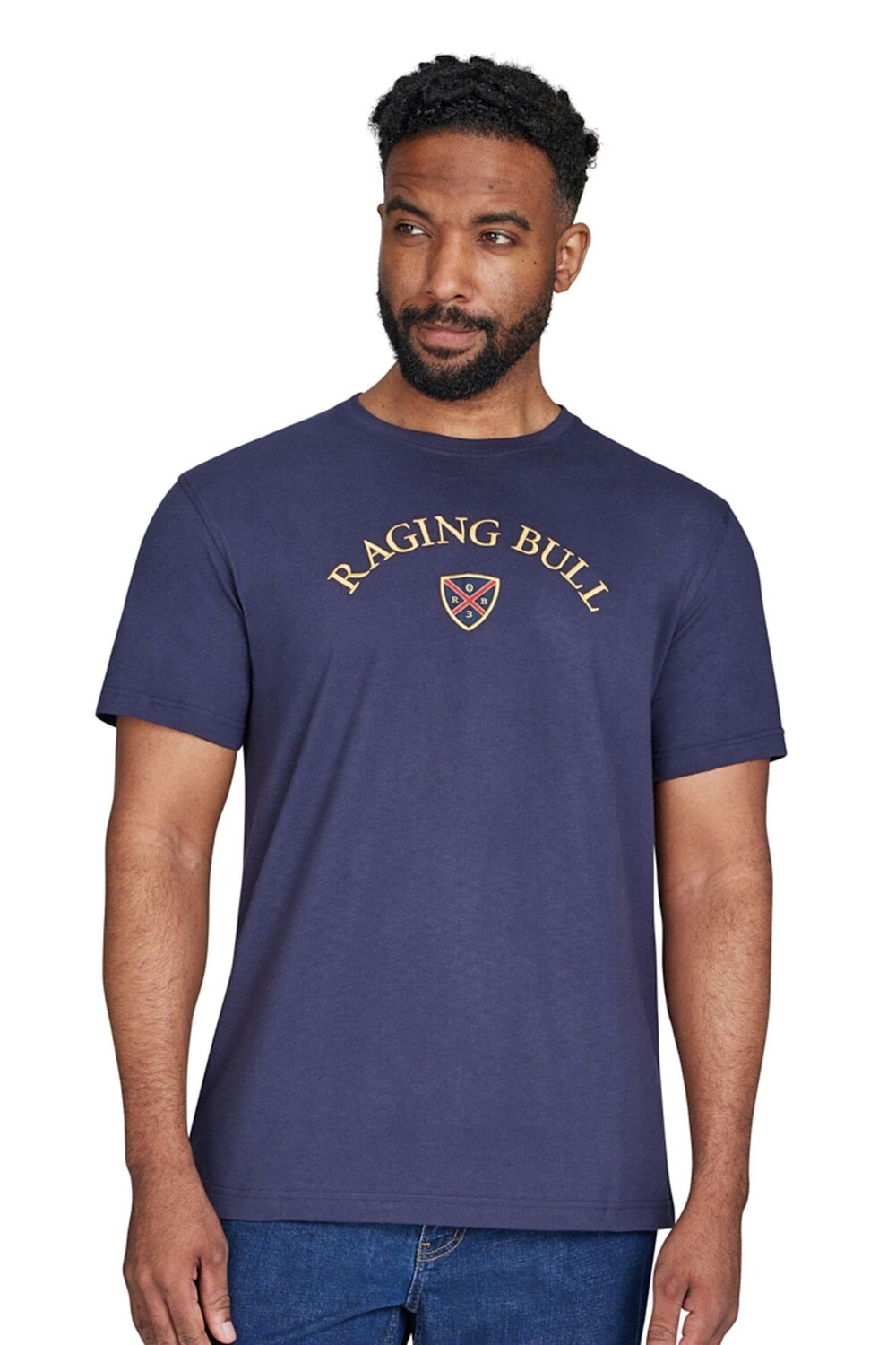 

Футболка с вышитым гербом Raging Bull, синий