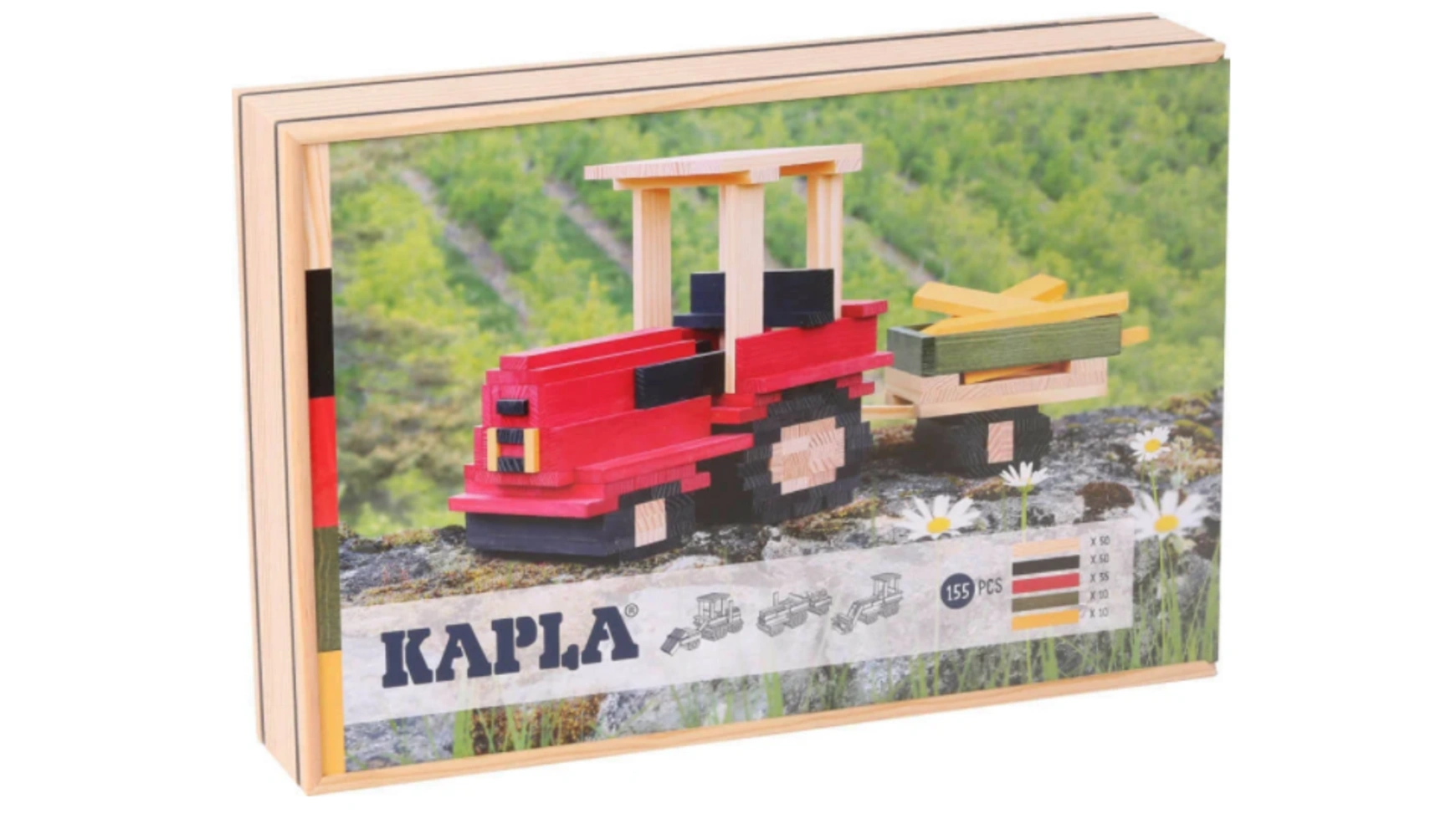 Kapla Конструктор трактора, 155 Деревянных плиток, Деревянные кубики
