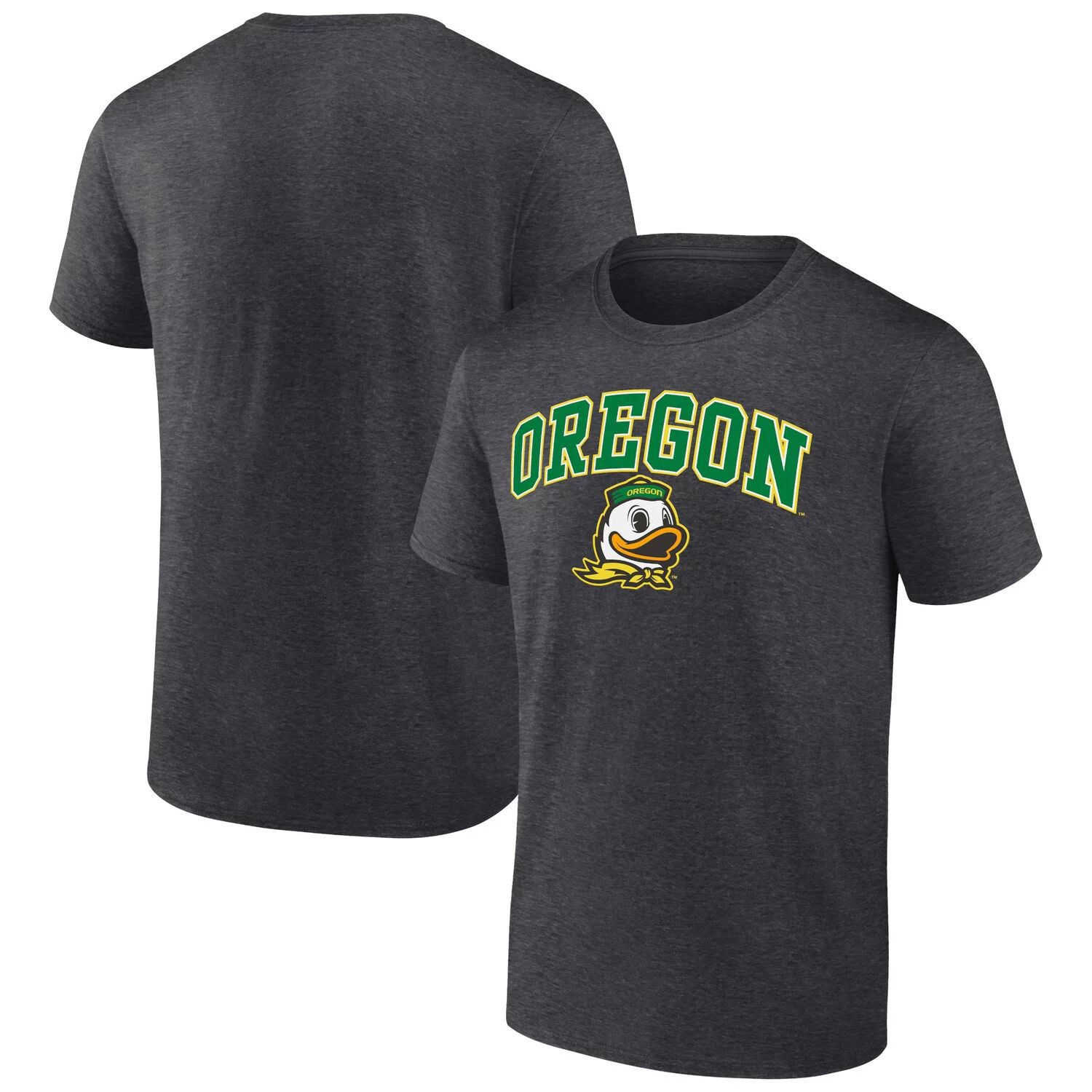 Мужская футболка с логотипом Heather Charcoal Oregon Ducks Campus Fanatics