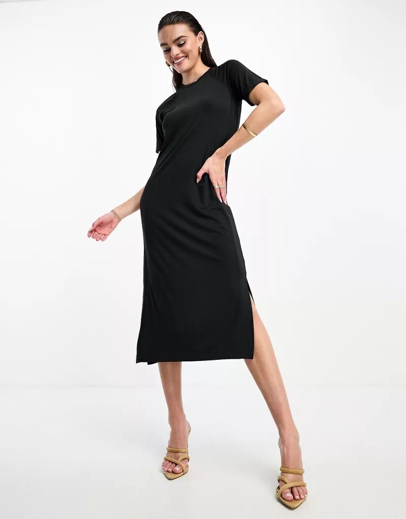 Эксклюзивное темно-серое трикотажное платье-футболка миди Whistles обувь для обучения oxford pisamonas цвет gris oscuro