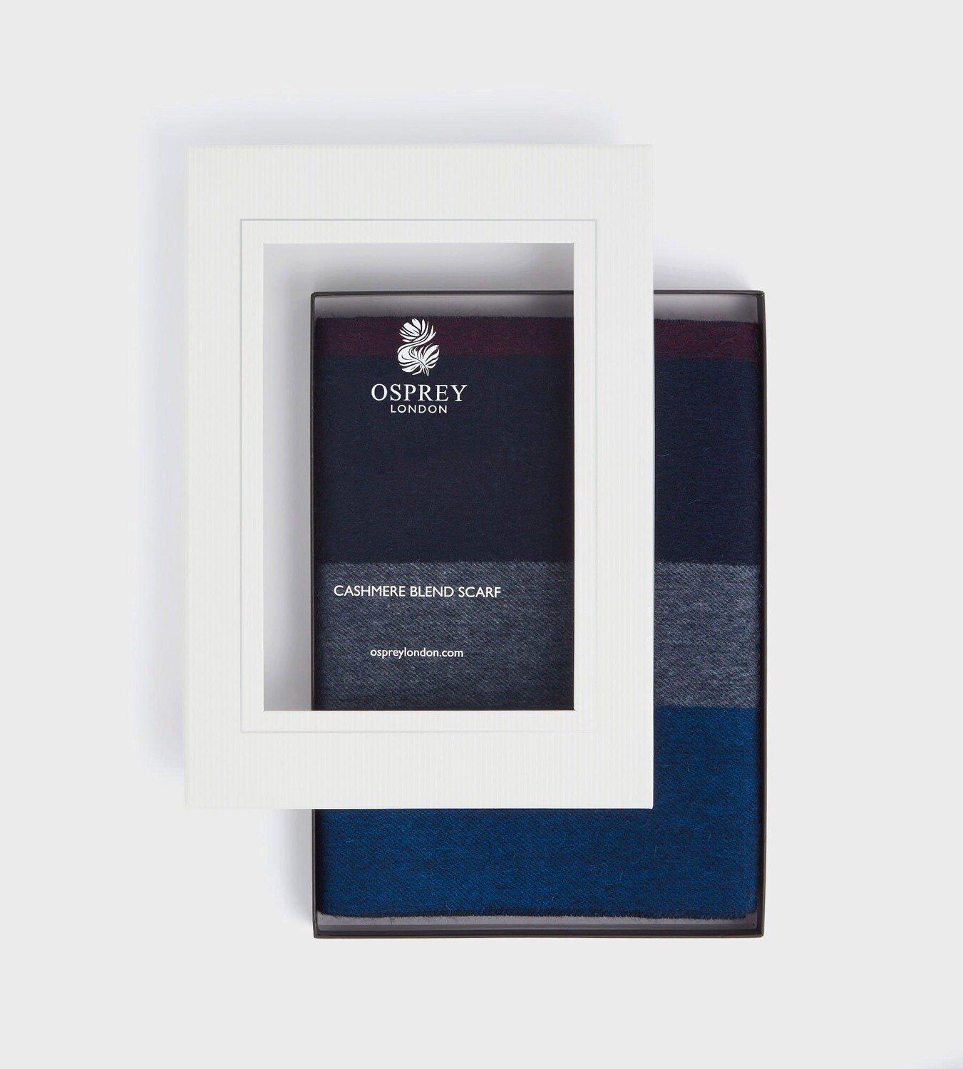

Кашемировый шарф дерби OSPREY LONDON, темно-синий