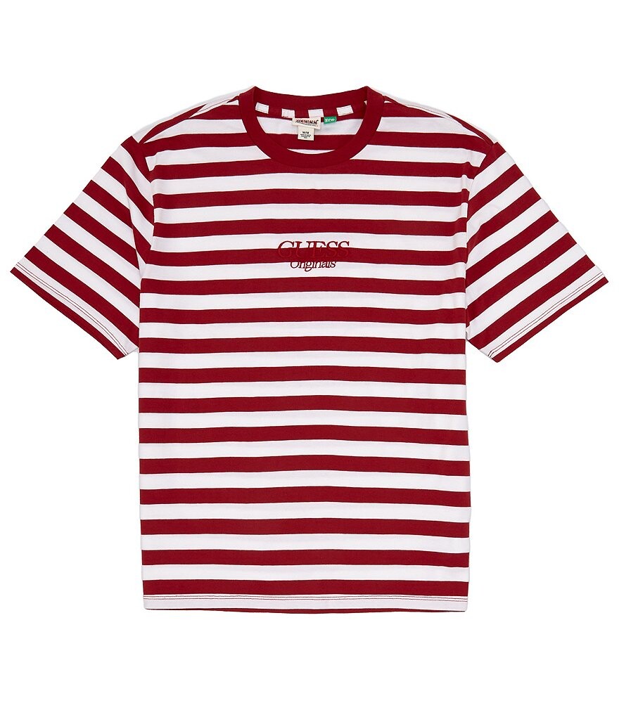 

Футболка Guess с короткими рукавами и простой полоской, красный
