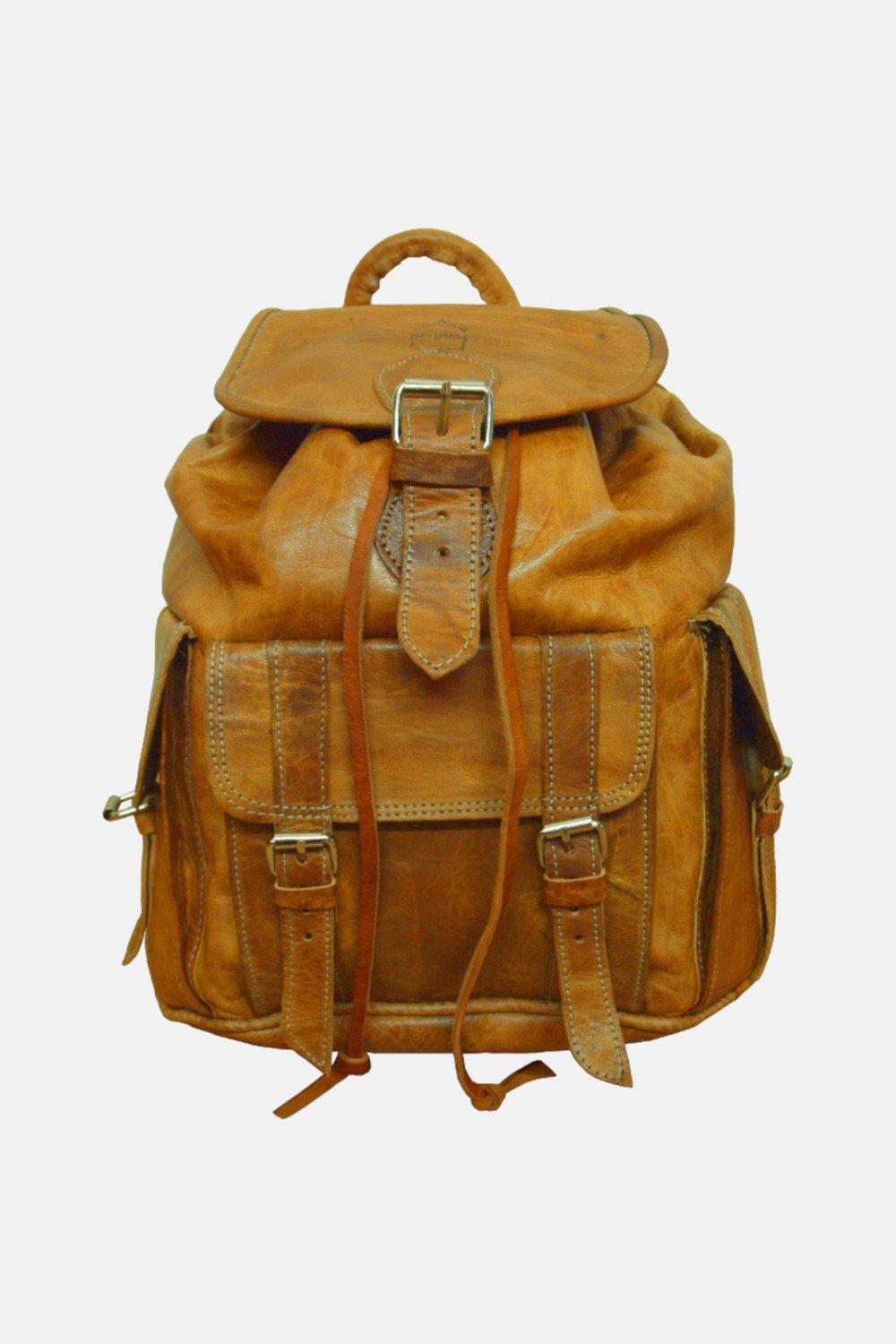 Большой кожаный рюкзак The Larache Berber Leather, коричневый рюкзак кожаный большой сирень lmr 9999 7j