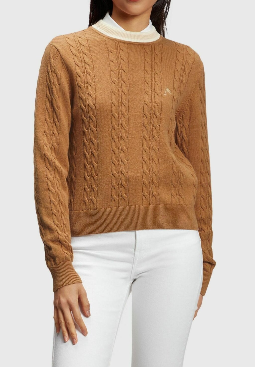 

Джемпер Esprit Zopf Mit Delfin-Logo, карамельный, Коричневый