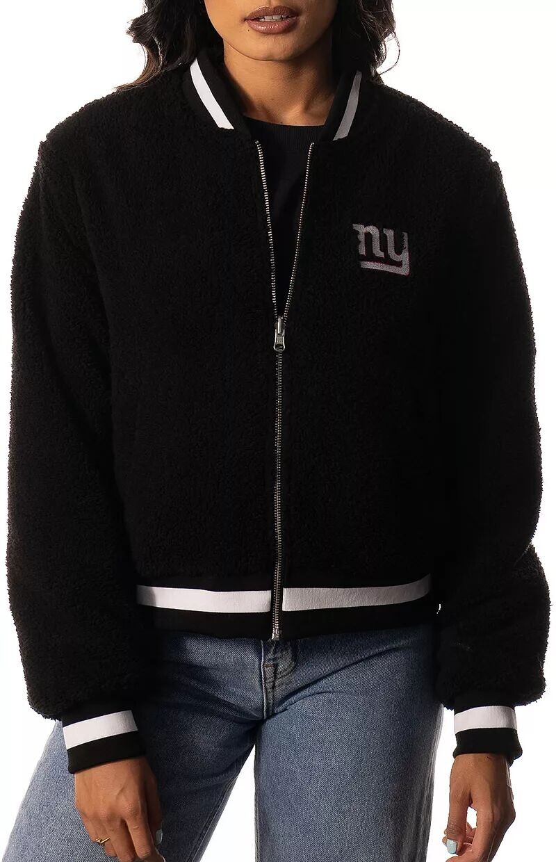 

Черный двусторонний бомбер из шерпы для женщин The Wild Collective New York Giants