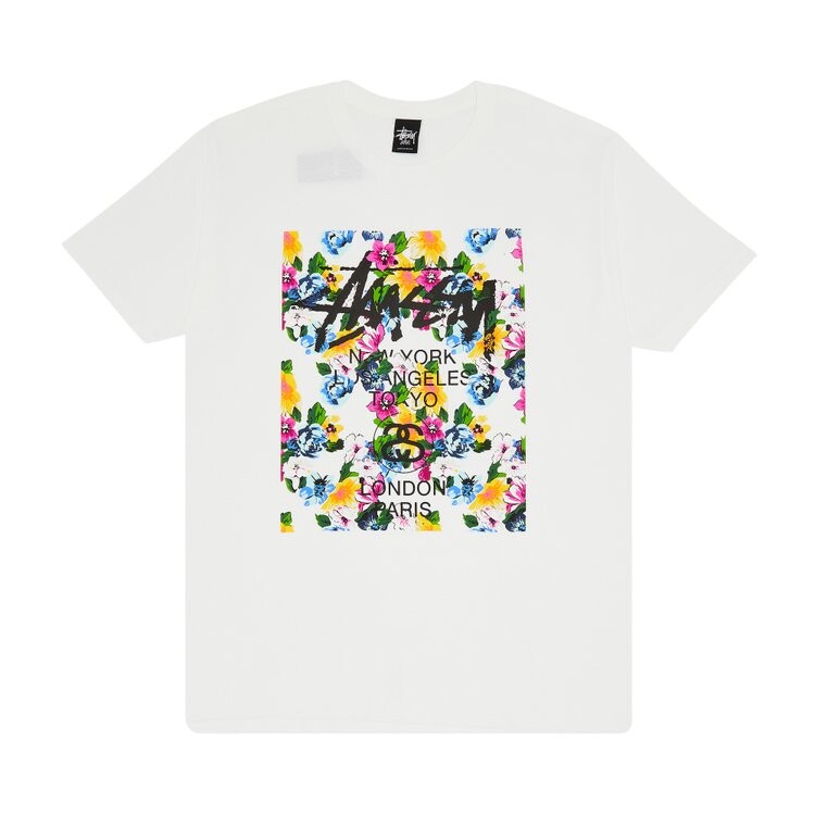 Футболка Stussy World Tour Flower Block 'White', белый