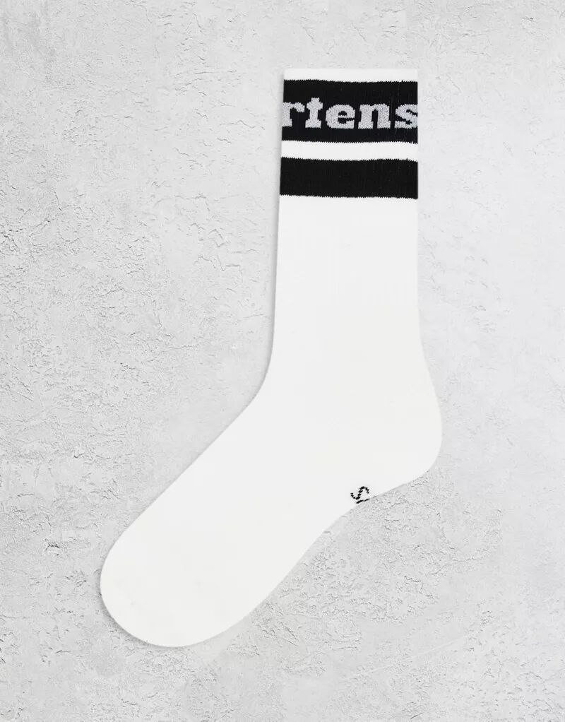 Черно-белые носки с логотипом Dr Martens Athletic черно белые бумажные носки для взрослых черно белые с текстом газетами винтажные с наклейками с коллажем художественные носки унисекс