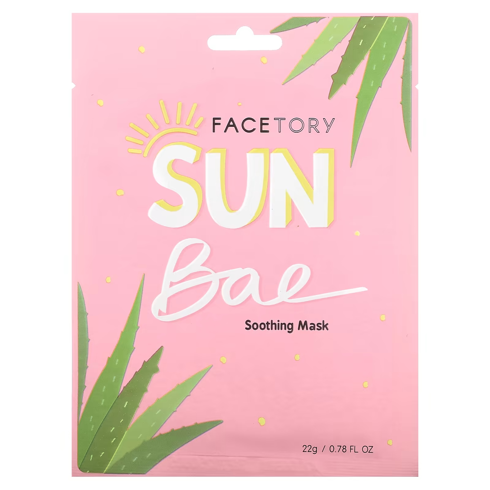 Успокаивающая косметическая маска FaceTory Sun Bae, 22 гр. facetory sun bae успокаивающая косметическая маска 1 шт 22 г 0 78 жидк унции