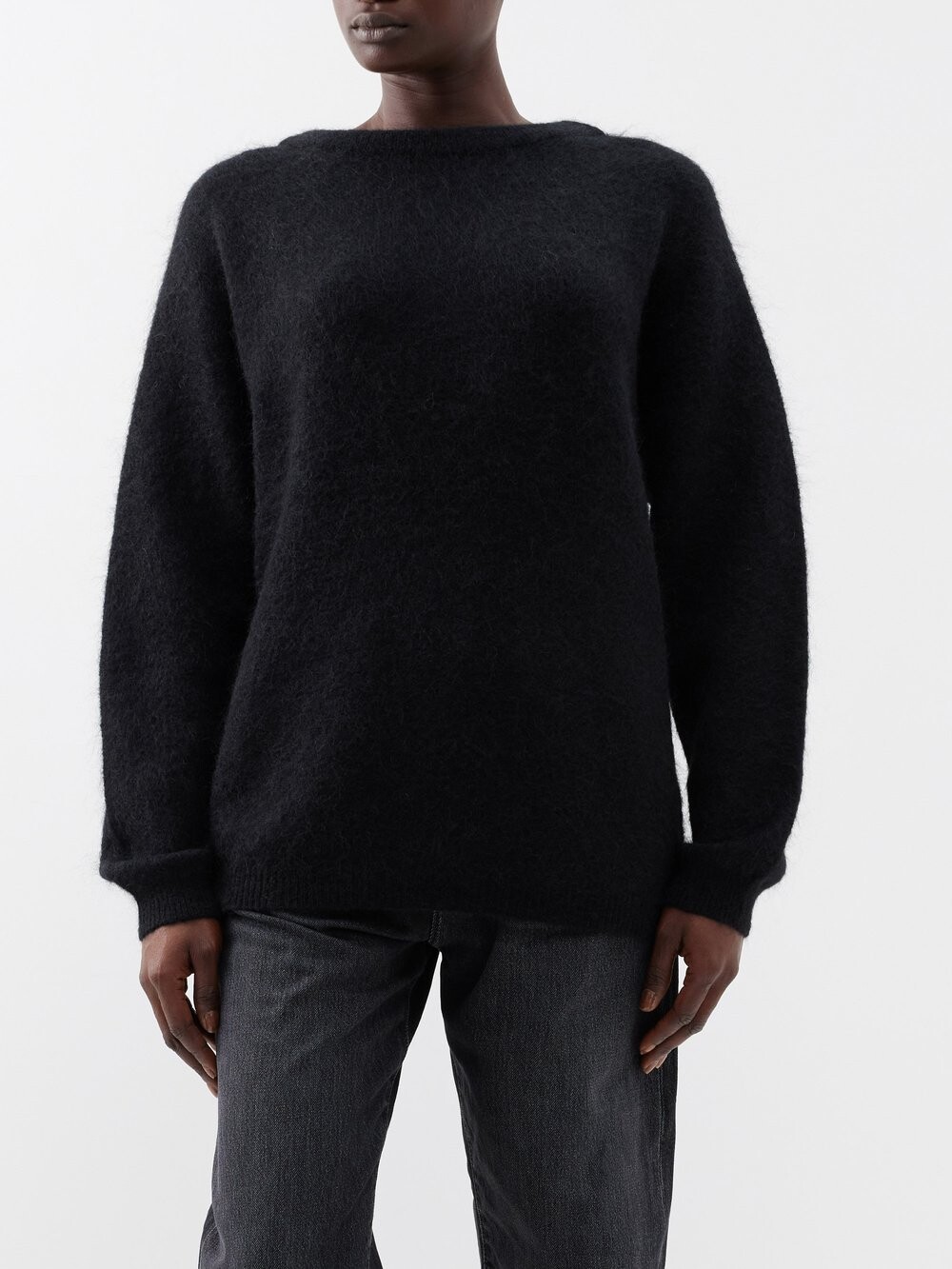 

Свитер с круглым вырезом из смесового мохера Acne Studios, черный