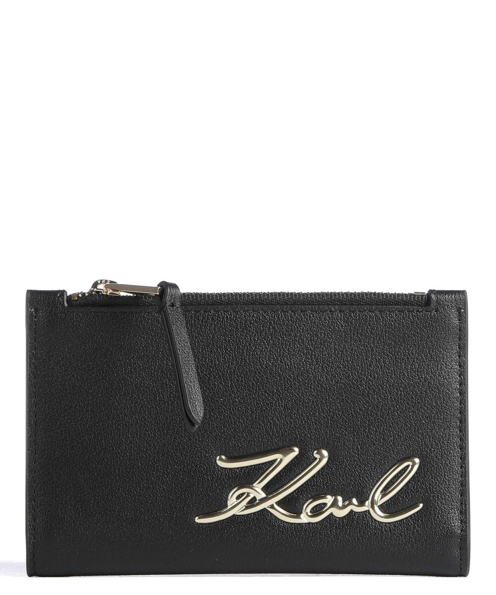

Кошелек Signature из искусственной кожи, мелкозернистой яловой кожи Karl Lagerfeld, черный