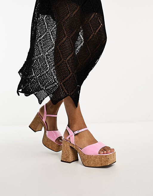 

Розовые босоножки на средней платформе ASOS DESIGN Hamil