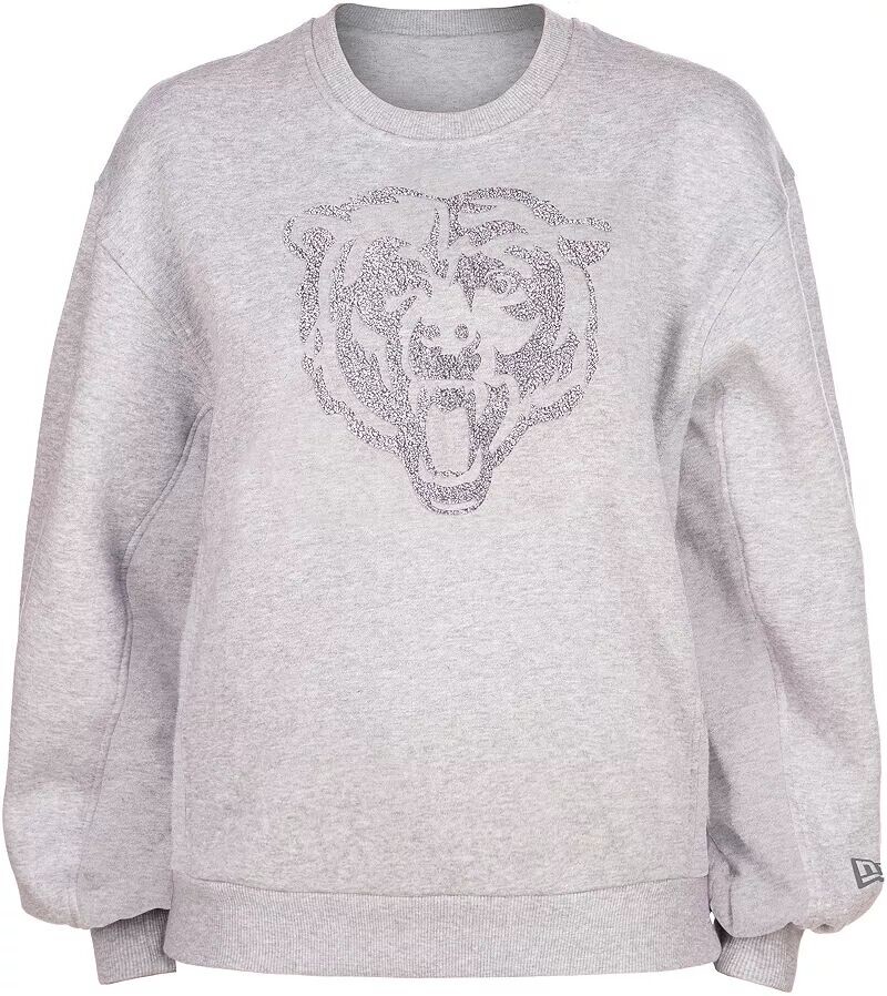 

Женская серая толстовка с круглыми рукавами New Era Chicago Bears