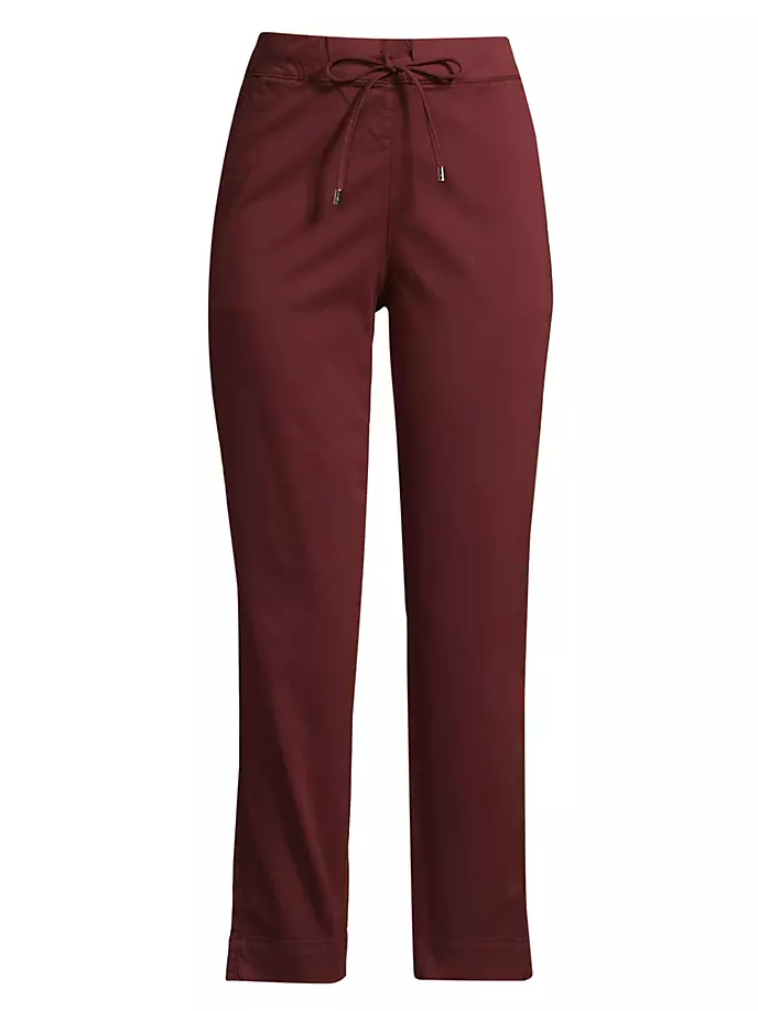 

Прямые брюки из хлопка с завязками Max Mara Leisure, красный